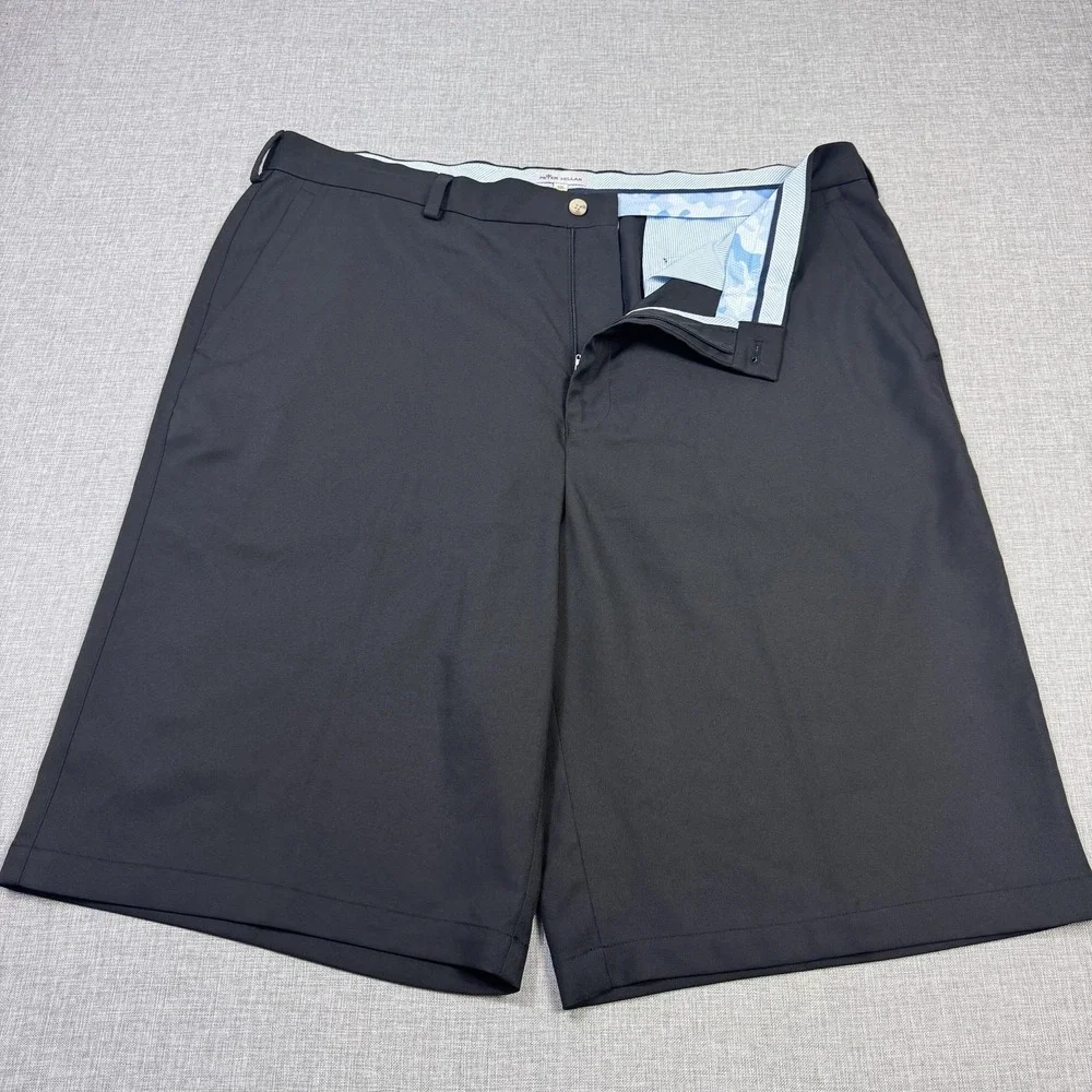 Peter Millar Surge Golf Chino Shorts Mens‎ 42L Long Black Performance 12